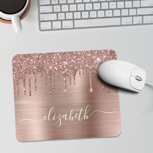 Ro Guld-drivning med Glitter monogram musknapp Musmatta