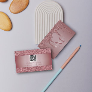 Ro Guld-drivningskod för Glitter Monogram QR-kod Visitkort