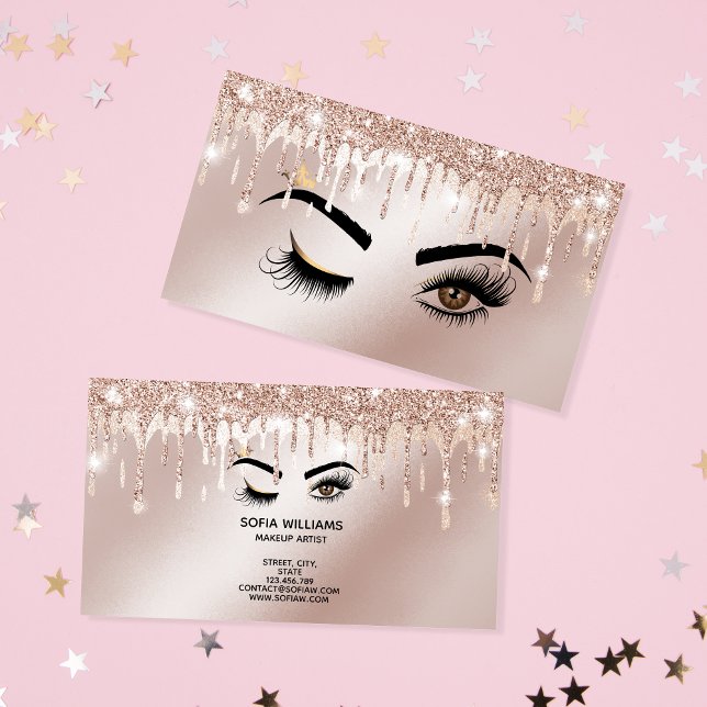 Ro Guld-drivrutiner Gnistra Lash Wink Öga Makeup Visitkort (Skapare uppladdad)