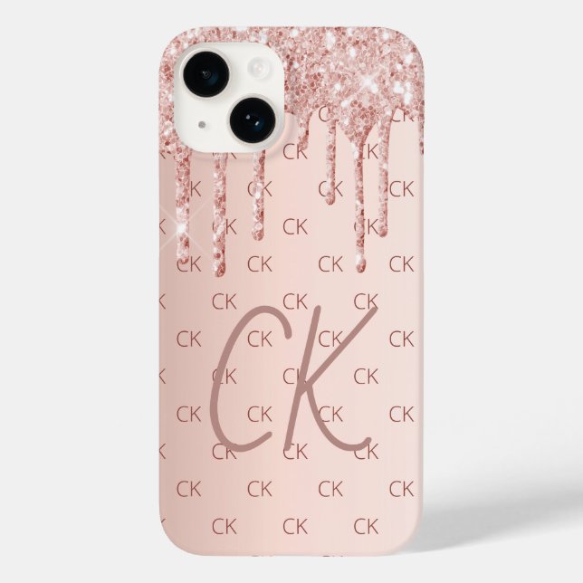 Ro guld droppar i monogram initialer-skript (Baksida)