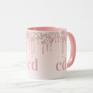 Ro guld droppar monogram initialer mugg