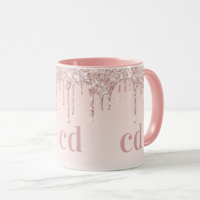 Ro guld droppar monogram initialer mugg (Framsida höger)