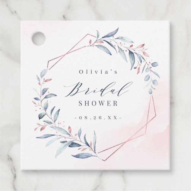 Ro Guld Dusty Blue Greenery Möhippa Gåvor Etiketter (Framsida)