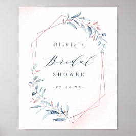 Ro Guld Dusty Blue Greenery Möhippa Poster