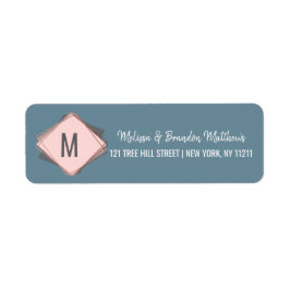 Ro Guld Dusty Blue Mauve Geometric Adress Returadress Etikett