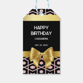 Ro Guld Egypten Geometric Guld Bow Grattis på föde Presentetikett