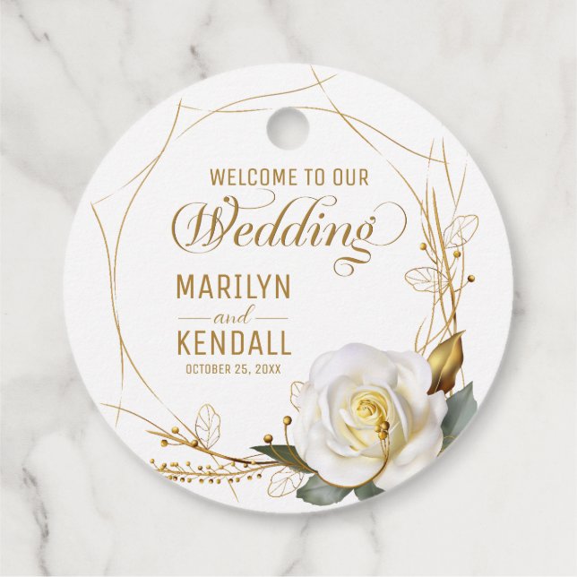 Ro Guld ekologiska Blommigt Gåvor Etiketter (Baksida)