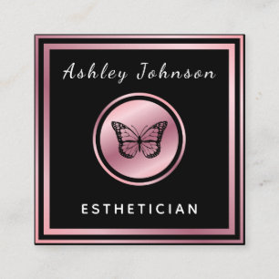 Ro Guld Elegant Butterfly Esthetician Classic Fyrkantigt Visitkort