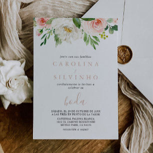 Ro Guld Elegant Fall Flowers Boda Bröllop Inbjudningar