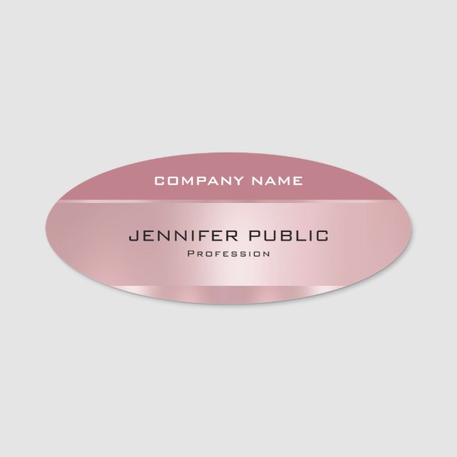 Ro Guld Elegant Modern Trendig Design Template Namnbricka (Framsida)