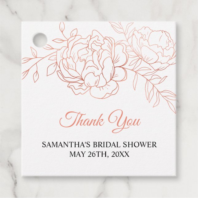 Ro Guld Elegant Möhippa Tack Gåvor Etiketter (Framsida)