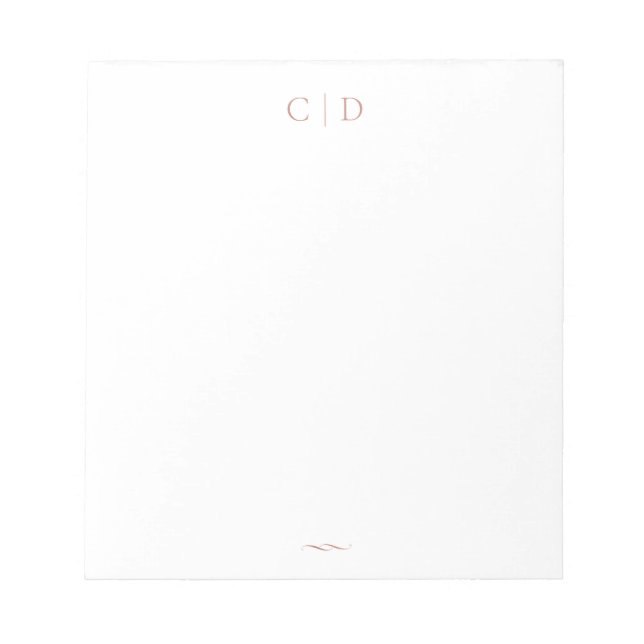 Ro Guld Elegant Monogram Personlig Stationery Anteckningsblock (Framsida)