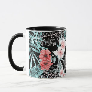 Ro Guld Elegant Tropical Botanical Island Luau Mugg