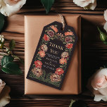 Ro Guld Enchanted Garden Wedding Tack Presentetikett<br><div class="desc">Elegant,  vismisk,  Fantasy Enchanted Blommigt Garden bröllopsdesignen perfekt för antingen ett förtrollat skogstemat firande. Den här designen har blommigt inslag i ram i grönt löv och guld accents. Matcha objekt i vår butik för ett komplett party-tema</div>