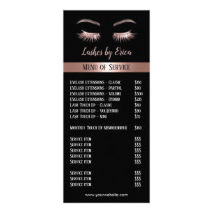 Ro Guld Eyelash Extensions Beauty Salon Pris Reklamkort
