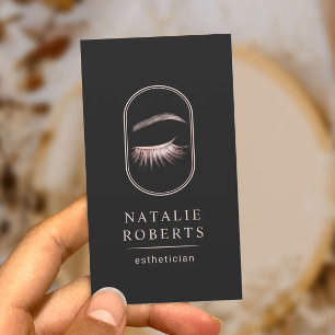 Ro Guld Eyelash Logotyp Makeup Artist Esthetician Visitkort