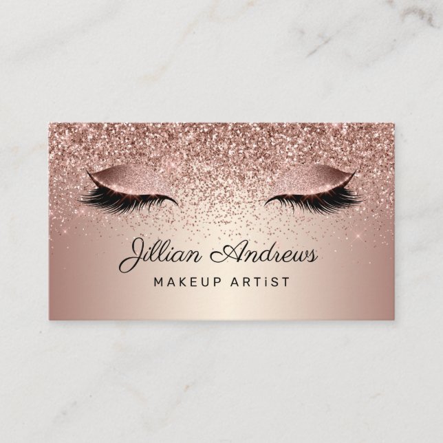 Ro Guld Eyelash  Makeup Artist Visitkort (Framsida)