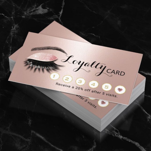 Ro Guld Eyelash Salon Makeup Artist Loyalty Lojalitetskort (Skapare uppladdad)
