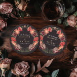 Ro Guld Fantasy Enchanted Garden Wedding Wedding Underlägg Papper Rund<br><div class="desc">Elegant,  vismisk,  Fantasy Enchanted Blommigt Garden bröllopsdesignen perfekt för antingen ett förtrollat skogstemat firande. Den här designen har blommigt inslag i ram i grönt löv och guld accents. Matcha objekt i vår butik för ett helt tema i party.</div>
