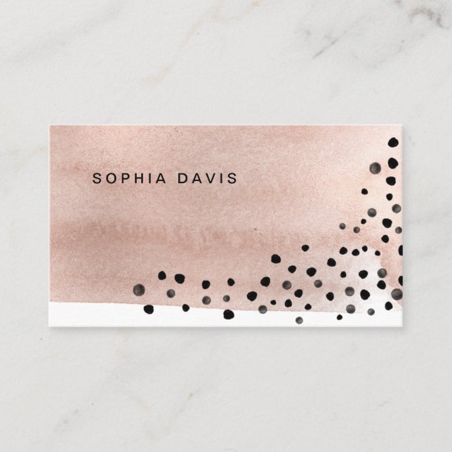 Ro Guld Färgad Vattenfärg med svarta punkter Visitkort (Framsida)