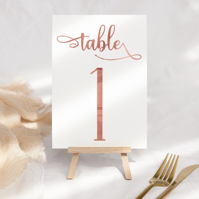 Ro guld faux foil 3,5 x 5 bordsnummer | BORD 1 (Skapare uppladdad)