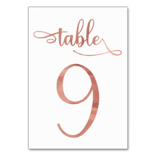 Ro Guld faux foil 3,5 x 5 bordsnummer   BORD 9