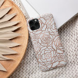 Ro Guld Faux Foil | Vit Blommigt Lattice<br><div class="desc">Pressa upp din mobil i en gleaming faux ro guld foil! Telefonfodralet har en blommigt mönster i rosor och kamellias i ro guld på en skarp,  vit bakgrund. OBSERVERA: folie är en utskriven bild.</div>
