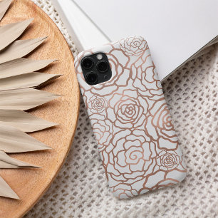 Ro Guld Faux Foil Vit Blommigt Lattice