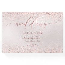  Ro Guld faux Glitter Bröllop Guestbook