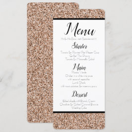 Ro Guld Faux Glitter Menu Inbjudningar
