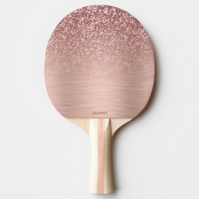 Ro-guld Faux Glitter & Metallic Struktur Pingisracket (Framsidan)