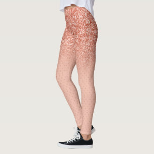 Ro-guld faux glitter om leggings