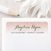 Ro-Guld Faux-Glitter Ombre-returadressetikett