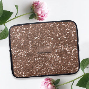 Ro Guld Faux Glitter Personlig Laptop sleeve