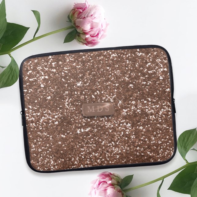 Ro Guld Faux Glitter Personlig Laptop sleeve (Skapare uppladdad)
