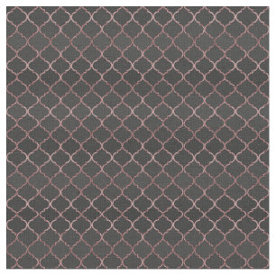 Ro guld faux glitter quatrefoil mönster tyg