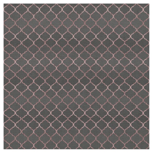 Ro guld faux glitter quatrefoil mönster tyg (Närbild)