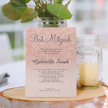 Ro guld faux glitter rosa  om Bat mitzvah Inbjudningar<br><div class="desc">En modern,  originell och enkel Bat mitzvah inbjudan från ro guld glitter om en fullständig  bakgrund för rosa färg</div>