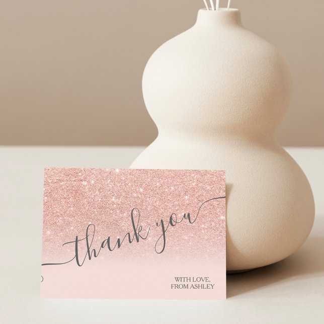 Ro guld faux glitter rosa ombre-manus tack (Skapare uppladdad)