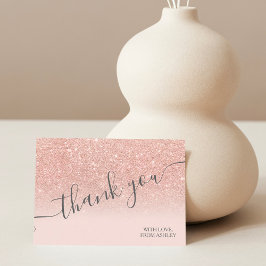 Ro guld faux glitter rosa ombre-manus tack kort
