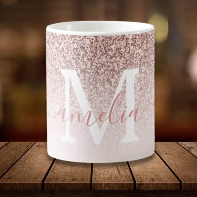 Ro Guld Faux glitter texturerad rosa Kaffemugg (Skapare uppladdad)
