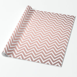 Ro Guld Faux Metallic Rosa Chic Chevron Mönster Presentpapper