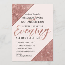 Ro Guld Faux mousserande Glitter Sequin Evening Inbjudningar