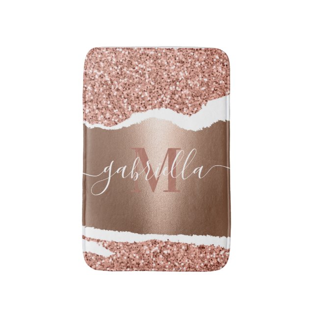 Ro Guld Faux och Glitter Badrumsmatta (Framsidan (Vertikal))