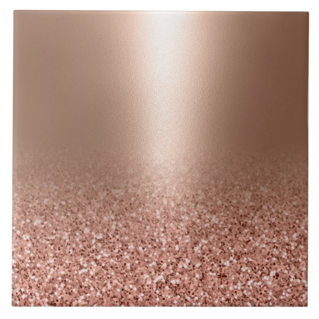 Ro Guld Faux Rosa Glitter Kakelplatta (Framsidan)