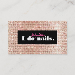 Ro Guld Faux Sequins Manicurist Nail Salon Visitkort