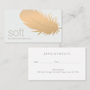 Ro Guld Feather Aesthetician Möte Busine Visitkort