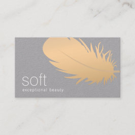 Ro Guld Feather Esthetician Skincare Grått Visitkort