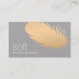 Ro Guld Feather Esthetician Skincare Grått Visitkort