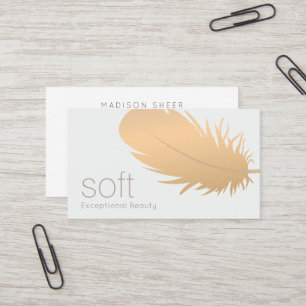 Ro Guld Feather Esthetician Skincare Visitkort